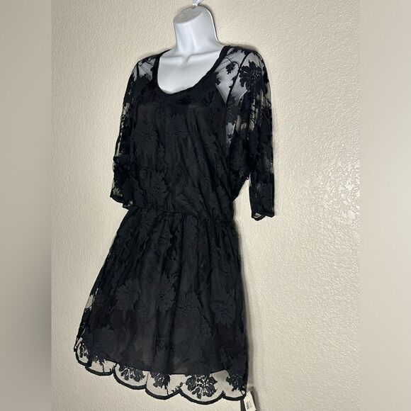 MASON by Michelle Mason Blk‎ Fairy Grunge Lace Sheer Gothic Floral Punk dress 10 - Picture 2 of 10
